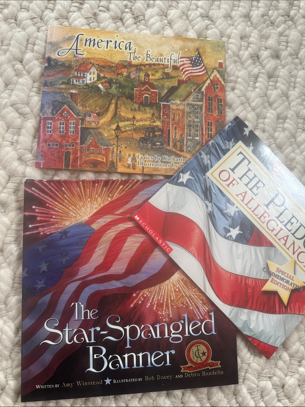 Set of 3 -The Star-Spangled Banner -The Pledge of Allegiance, America the Bea